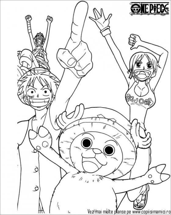 Tranh tô màu One Piece những người bạn của Luffy