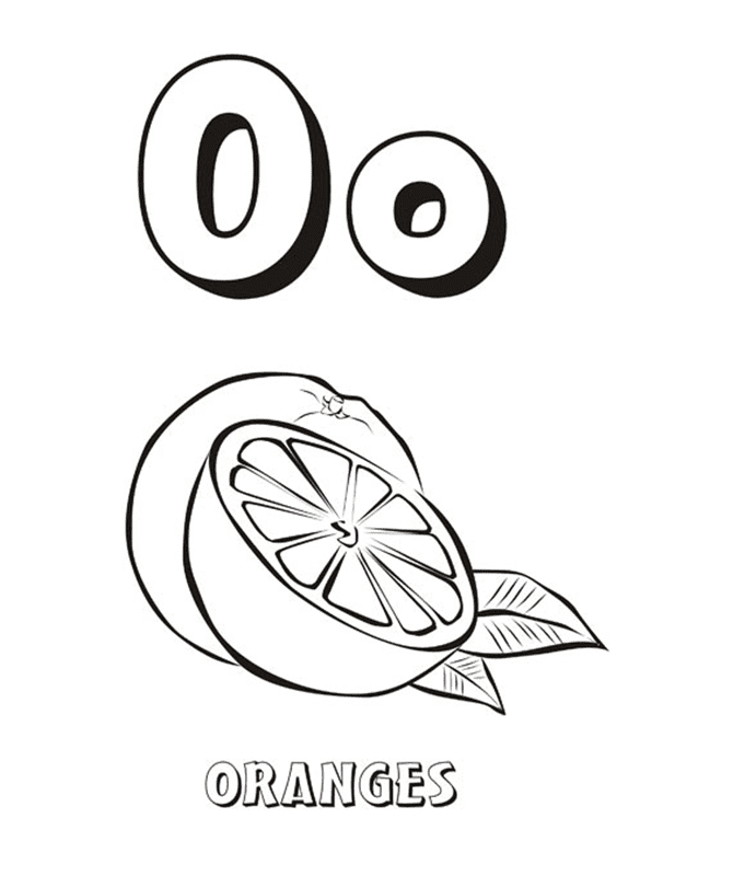 Tranh tô màu poster quả cam