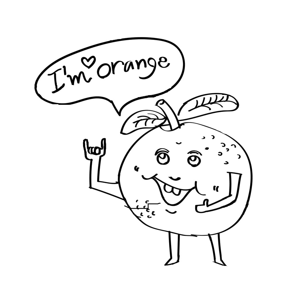 Tranh tô màu quả cam tinh nghịch