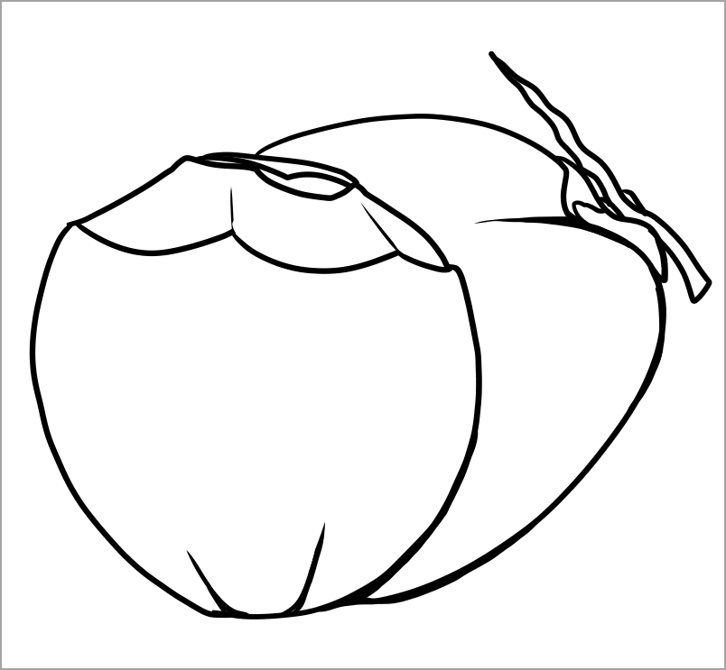 Tranh tô màu quả dừa
