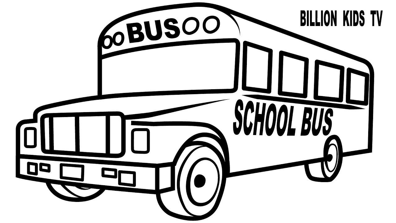 Tranh tô màu xe bus học sinh