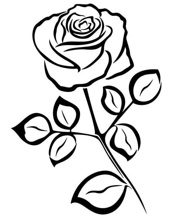 Tranh vẽ tô màu hoa hồng đơn giản đẹp nhất cho bé