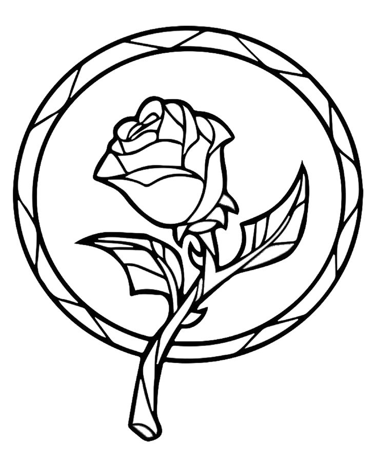 Tranh vẽ tô màu hoa hồng đơn giản