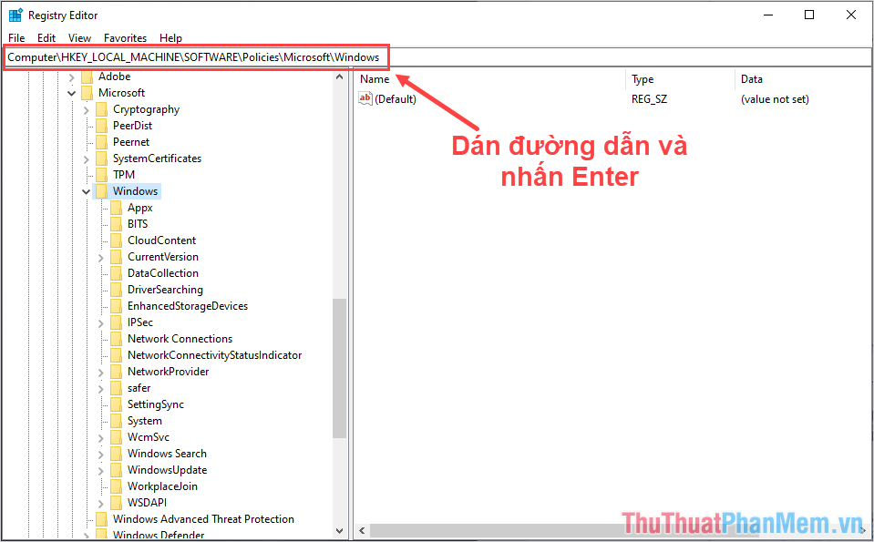 Truy cập thư mục Windows theo đường dẫn