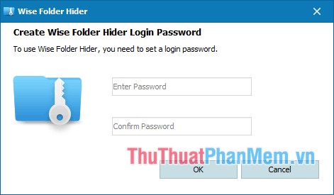 Ứng dụng yêu cầu tạo một mật khẩu mới cho phần mềm này