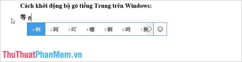 Và các bạn có thể gõ được tiếng Trung bằng bộ gõ của Windows