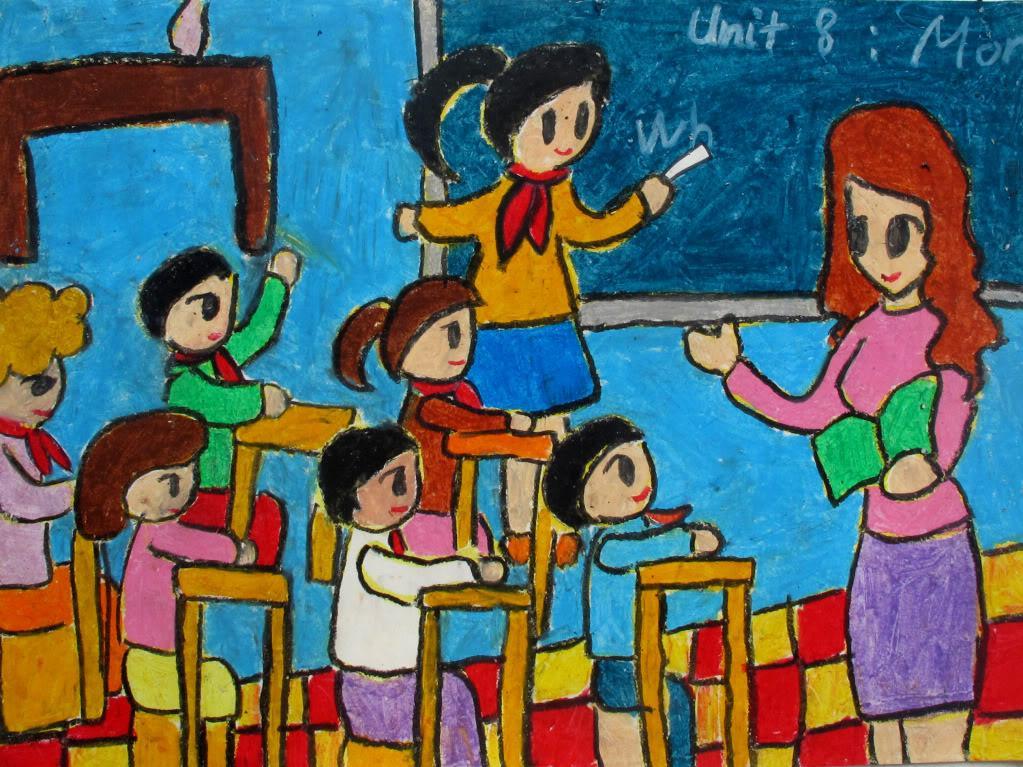 Vẽ tranh đề tài ngày nhà giáo Việt Nam đẹp nhất