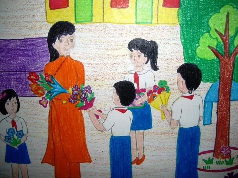 Vẽ tranh nhà giáo Việt Nam