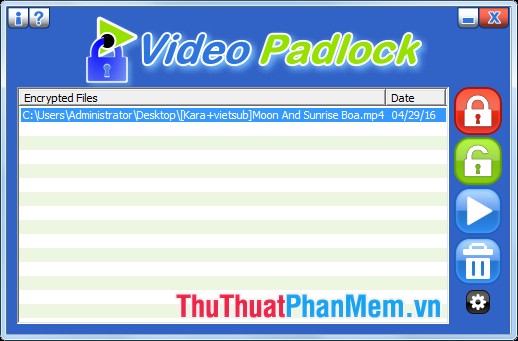 Video Padlock sẽ tự động tiến hành mã hóa video