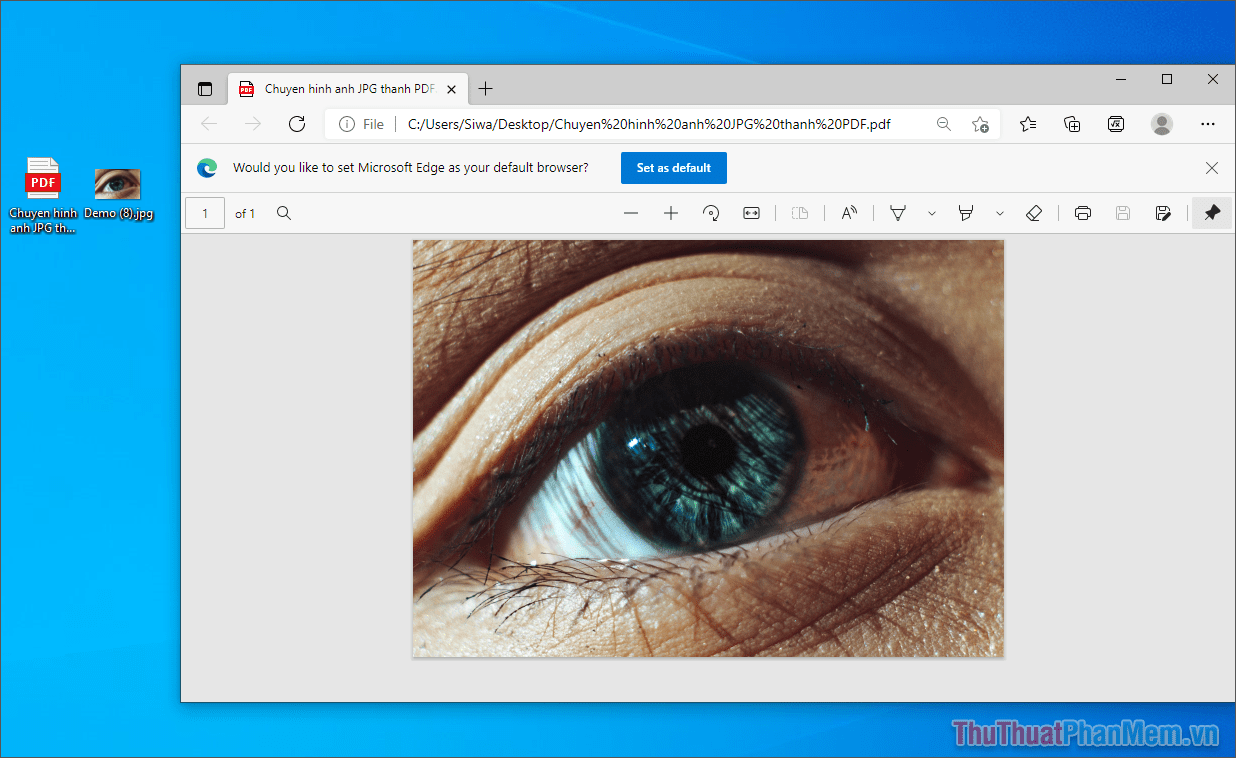 Hoàn tất việc chuyển đổi hình ảnh thành file PDF trực tiếp trên máy tính