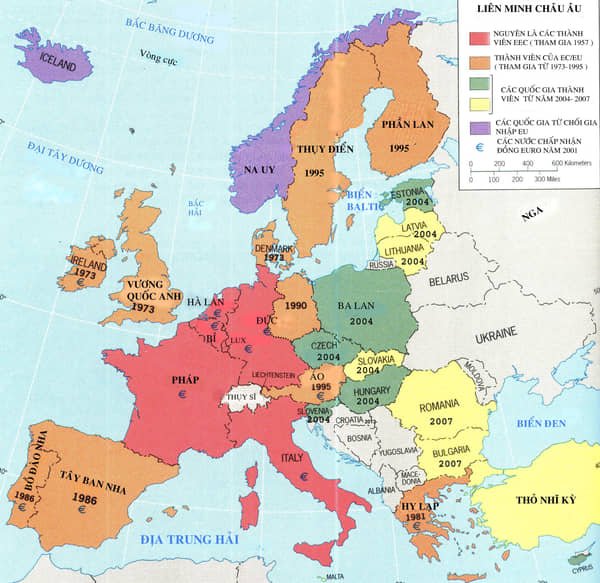 châu âu gồm những nước nào? Bản đồ các nước châu Âu