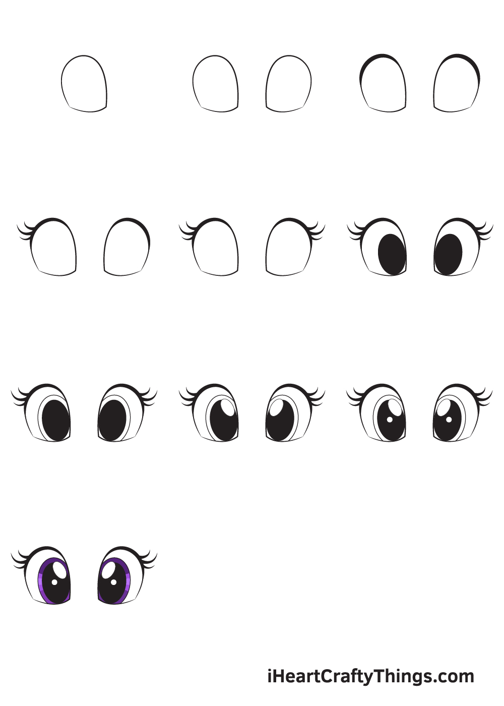 Drawing Cute Eyes in 10 Easy Steps 1 - Hướng dẫn chi tiết cách vẽ mắt đẹp dễ thương có hồn đơn giản với 9 bước cơ bản