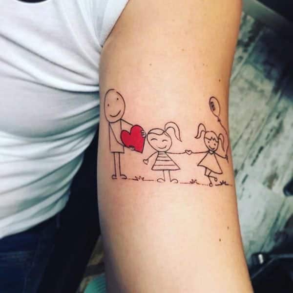 Hình tattoo gia đình đẹp cho nữ