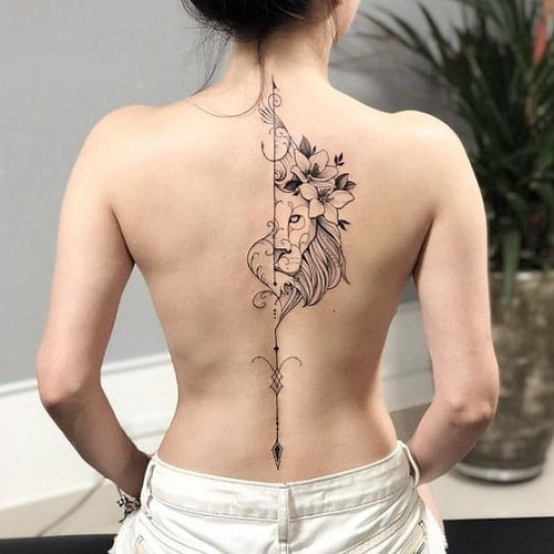 Hình tattoo sống lưng nữ quyến rũ