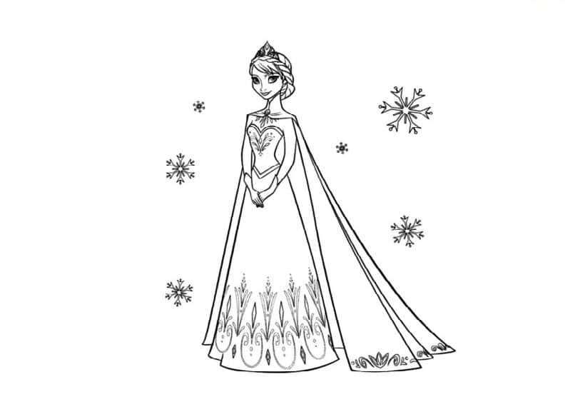 Hình tô màu công chúa Elsa Frozen