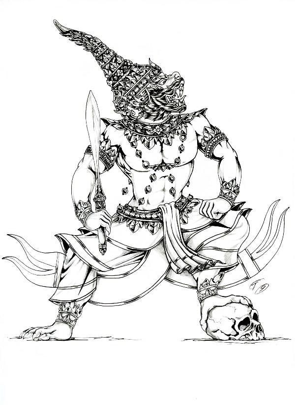 Hanuman được biết tới là 1 vị thần bắn cung siêu phàm với chiếc đầu của một con hổ được dân chúng khmer tôn thờ. Káº¿t quáº£ hÃ¬nh áº£nh cho khmer tattoo | Khmer tattoo, HÃ¬nh xÄƒm